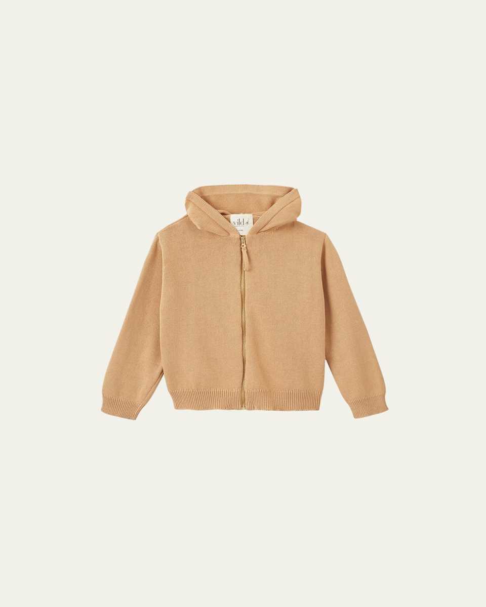 Kid's Hooded Cotton Cardigan, Size Newborn-6
